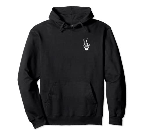 Peace sign skeleton hand hoodie Clearance