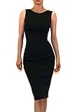 Vivicastle Women's Sleeveless Sexy Bodycon Cocktail Pencil Midi Dress (Medium, FF34, Black) Vivicastle Women's Sleeveless Sexy Bodycon Cocktail Pencil Midi Dress (Medium, FF34, Black)