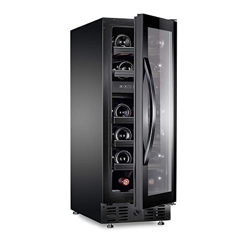 Dometic - Cantinetta di raffreddamento per vino che può contenere fino a 16 bottiglie, tastierino touch digitale con display LED blu, design accattivante in nero con porta in vetro senza telaio, altezza 82 cm