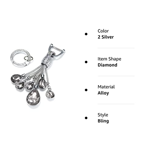Bling Crystal Car Keychain For Women, Keychain Accessories With Rhinestones, Fashionable Car Key Chain For Car Keys Fit Bmw Honda Audi Lexus Ford Mercedes Benz Nissan Cadillac Toyota (2 Silver) #TOP7
