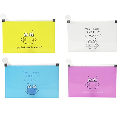 4 Pcs Bolsas para Almacenamiento de Mascarillas, Bolsa para Guardar Mascarillas Portátil, Organizador Portátil Impermeable, Antipolvo y Anticontaminación Caja Portátil para Guardar mascarillas Cover
