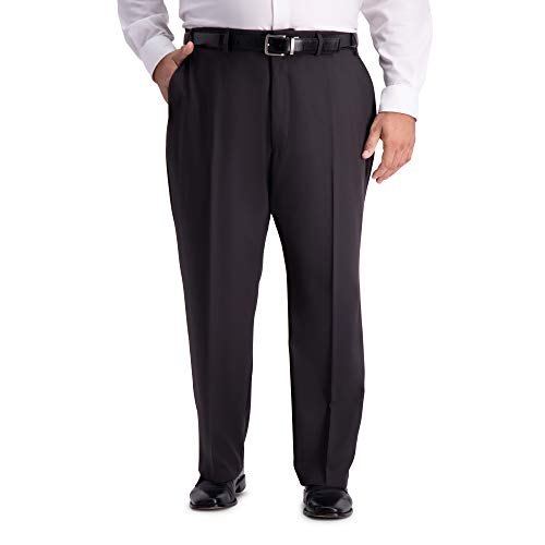 Haggar Men's Big and Tall B&T Active Series Stretch Classic Fit Suit Separate Pant, Charcoal, 46Wx30L