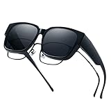 Dollger Polarisierte Sonnenbrille Herren Nachtfahrbrille Anti Glanz Überbrillen Fit Over Mit Sehstärke Polbrille Angeln Überzieh Nachtsichtbrille Damen für Autofahren