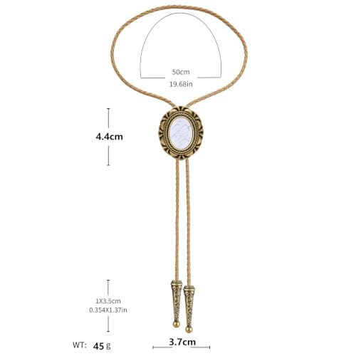 Image of GelConnie Native American Bolo Tie Rodeo Cowboy Leather Necktie Western Necklace Costume Accessories for Men,Women
