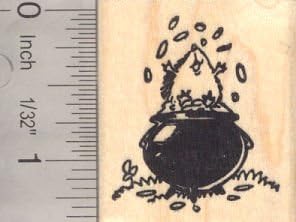 St. Patrick's Day Hedgehog Rubber Stamp, Leprechaun Pot of Gold