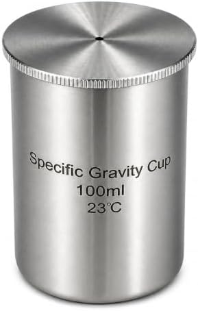 100mL Stainless Steel Specific Gravity Cup, Paint Density Pycnometer