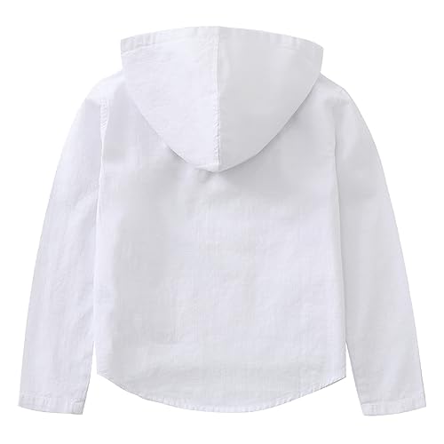 Image of MOMOLAND Little Big Boys Long Sleeve Woven Cotton Button Down Linen Design Shirt Solid Printed