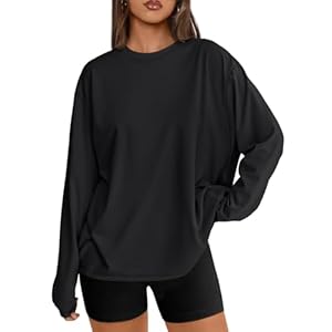 Trendy Queen Womens Spring Tops Oversized Long Sleeve T Shirts 2026 Basic Tee Fall Casual Workout Y2K Clothes