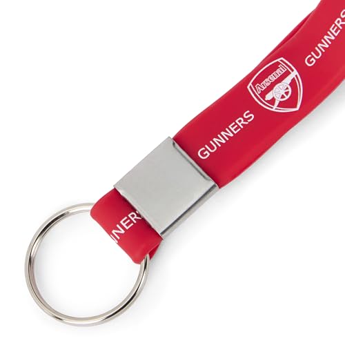 The Gift Scholars Arsenal F.C. Llavero de silicona, producto oficial (rojo y blanco) | Accesorio para artilleros y aficionados