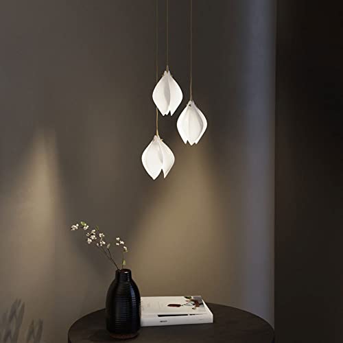 Chandelier céramique moderne Petal plafonnier suspension design blanc - 3