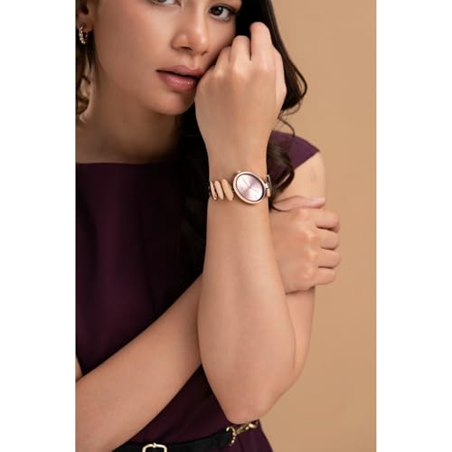Image of Fastrack Vyb Successor with Quartz Analog Pink Dial Rose Gold Alloy Strap Watch for Girls - FV60120WM01W