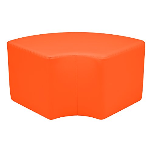 Image of Sprogs 18 inch H Structured Quarter Round Stool -Flexible Modular Collaborative Soft Seating for Office, Home, Lounge and School Classrooms with Durable Frame & Set of 2 inch Legs Add-on - Orange