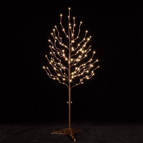 Tybeeu 4ft Star Light Tree with 128 Warm White LEDs for Holiday Decor - Dimmable, UL Certified, Waterproof - Ideal for Indoor and Outdoor Decoration