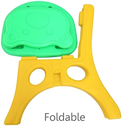 eHomeKart Moon Table for Kids and 2 Foldable Bear Chairs - Half Round Moon Shape Plastic Table with 54 inch Length - Perfect for Indoor and Outdoor - Multicolour