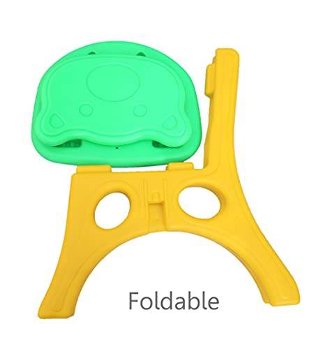 eHomeKart Moon Table for Kids and 2 Foldable Bear Chairs - Half Round Moon Shape Plastic Table with 54 inch Length - Perfect for Indoor and Outdoor - Multicolour