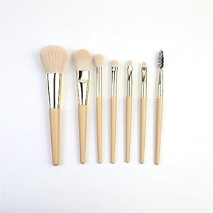 MADALIAN 7pcs Skin Tone Makeup Brushes Portable Soft Brush Foundation Brush Eyeshadow Brush Beauty Tool Set