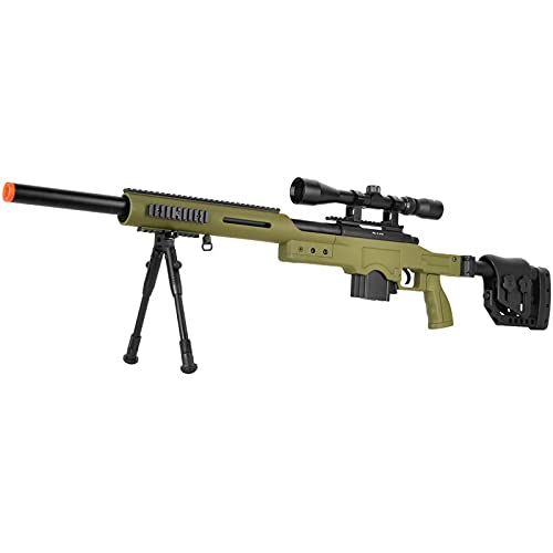 Well Mb4410 Bolt Action Spring Sniper Airsoft Rifle W/Scope And Bipod (Od Green) #TOP1