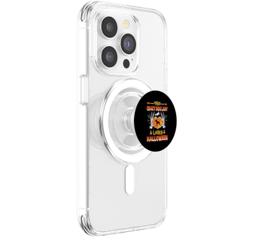 This Crazy Dog Lady Wire Fox Terrier Loves Halloween Costume PopSockets PopGrip pour MagSafe – vue 4
