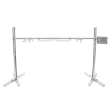 Elektrischer Grillrost, Edelstahl Spanferkelgrill mit Motor, 134cm Spanferkelgrill 360° Drehspieß Grill mit 5-Stufen Einstellbare Höhe & 40kg Tragfähigkeit, für Lagerfeuer, Camping und Garten, für S