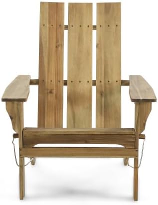 Miniatura 3 de Foldable Adirondack Chair for Outdoor Lounge, Beautiful Acacia Wood Design, Rustic Natural Finish, Space-Saving Comfort