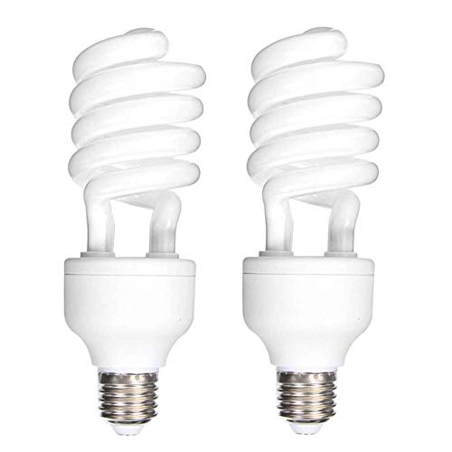 2x Lâmpadas Fluorescente 45W x 110Volts E27 5500K Daylight Luz Fria Contínua CFL para Estúdio