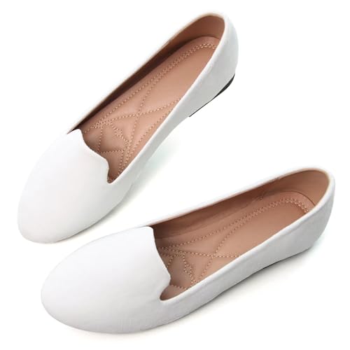 Image of Dear Time Women's Casual Loafers Flats Comfortable Round Toe Dress Shoes Slip On Ballet Flats for Women Work Office Shoes