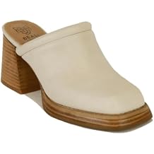 Beast Fashion Heeled Mules for Women Western Clogs Stacked Heels Mules Square Toe Backless Slip on Slides Sandals Loafer Shoes