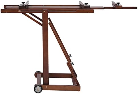 MEEDEN Studio H-Frame Easel -Adjustable Beech Wood Studio Art Easel, Painting Floor Easel Stand, Movable and Tilting Flat Available, Holds Canvas Art up to 77" ,Walnut
