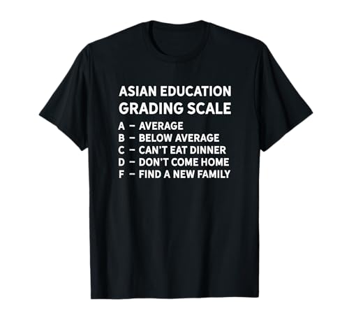 Funny Asian School Novelty Humor - Asian Grading Scale School Student Teacher Humor Quote Men Women Girls Kids T-Shirt