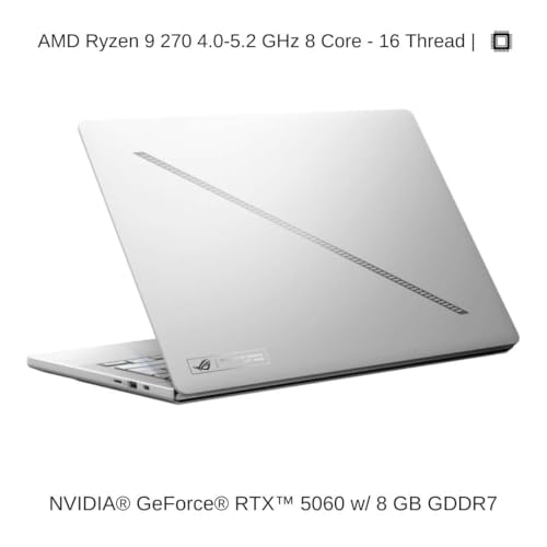 Image of HIDevolution [2025] ASUS ROG Zephyrus G14 GA403UM [White] 14 inch 3K 120Hz OLED, 4.0 GHz Ryzen 9 270, RTX 5060, 16GB LPDDR5X RAM, 4 TB PCIe SSD, Windows 11 Pro