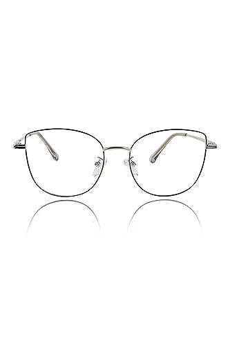 Image of Jodykoes Cat Eye Frames for Women Premium Series Designer Eyeglasses with Blu Cut Anti-Glare Protection | Fashionable Metal Frames | Ideal for Computer and Blue Rays