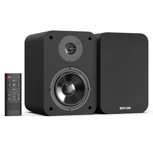 BESTISAN Bluetooth Bookshelf Speakers, Powered Computer Speakers with 4 Inch Woofer, TV Speakers...