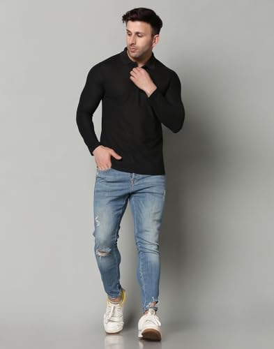 Image of INKKR Men's Combo Polo Neck Cotton Blend Solid T-Shirt (Pack of 2)