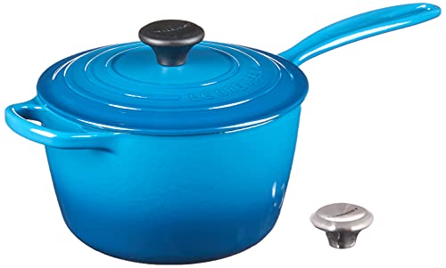 Le Creuset Signature Stielkasserolle aus Gusseisen, Rund, Ø 18 cm, 1,8 l, Für alle Herdarten inkl. Induktion geeignet, 2,942 kg, Marseille… – Ansicht 5