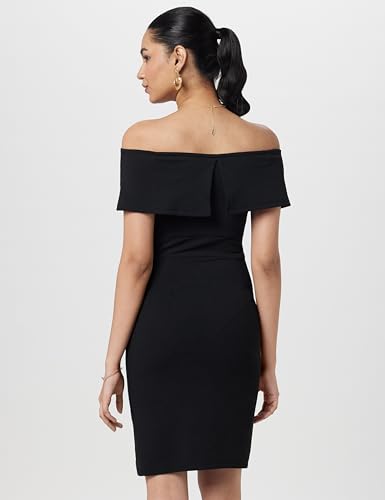 Image of Kazo Embellished Waist Mini Dress with Off Shoulder Overlay