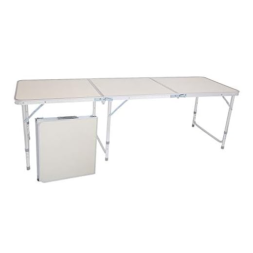 Aluminum Folding Camping Table,Portable Camping Table 6 Foot Lightweight Foldable Table, Desk Height Adjustable,Home,for Camping Party Picnic Beach Outdoor InKitchendoor