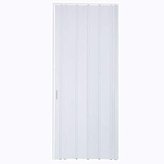 INMOZATA PVC Folding Door Internal Doors Sliding Plastic Concertina Door (White, Thickness 6mm)