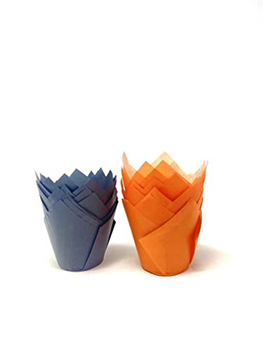 Bakery Direct 50 x Halloween Tulip Muffin Wrap Cases - Mixed Pack - Orange & Black - Image 3