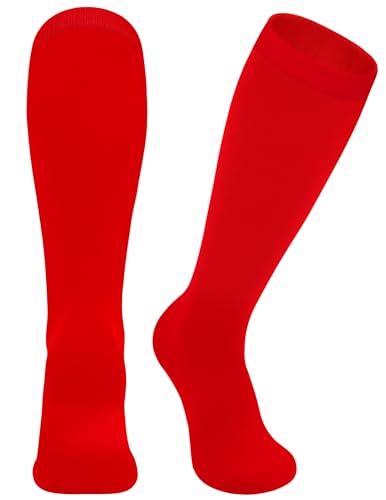 Olreco Boys Red Baseball Socks Youth Boys Baseball Socks Red Soccer Soccer Youth Softball Sock Kids Soccer Socks 6-8 Years Old