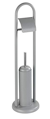 WENKO 22963100 Toilet roll and Brush Holder, Grey WENKO 22963100 Toilet roll and Brush Holder, Grey