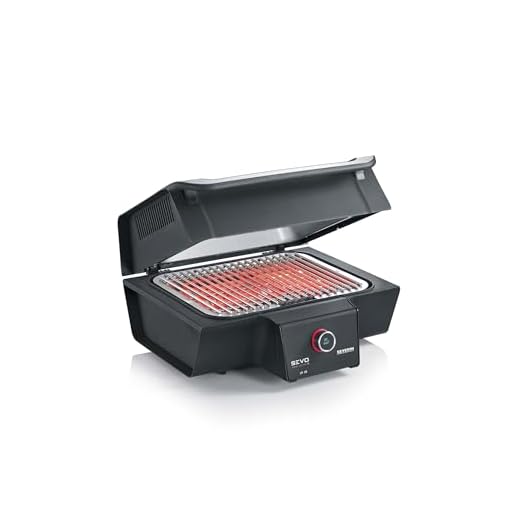 SEVERIN SEVO SMART CONTROL GT Elektrogrill mit Deckel, smarter Tischgrill mit App-Steuerung und OLED Display, Balkon Grill mit Slow Cooking Option, Edelstahl/Schwarz, PG 8138
