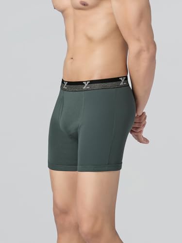 Image of XYXX Men's Nova Cotton Boxer Brief for Men Pack of 2 |Regular Fit with intellifresh No-Marks Waistband | Solid Underwear for Men Combo