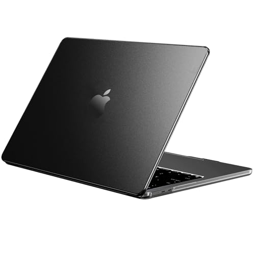 Image of EooCoo Case Compatible with MacBook Air 13 inch M5 2026-2022 M4 M3 M2 A3449 A3240 A3113 A2681, Matte Hard Shell Scratch Resistant Protective Cover for Mac Air 13.6 inch, Original Black