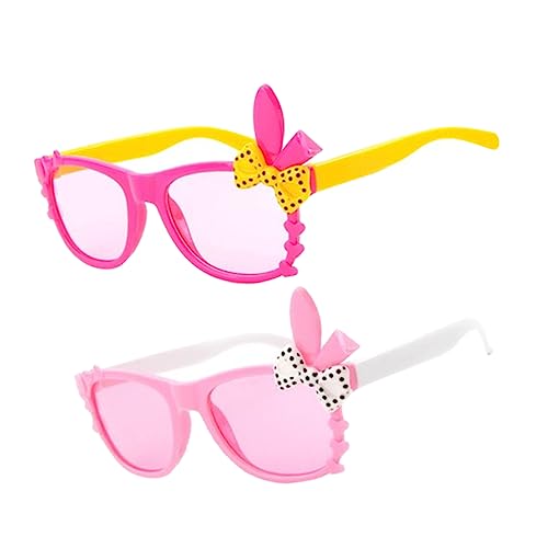 LIFKOME 2pcs Sunglasses with Rabbit Ears and Fun Eyewear Accessories for Party Dress Up and Outdoor Activities Color Random