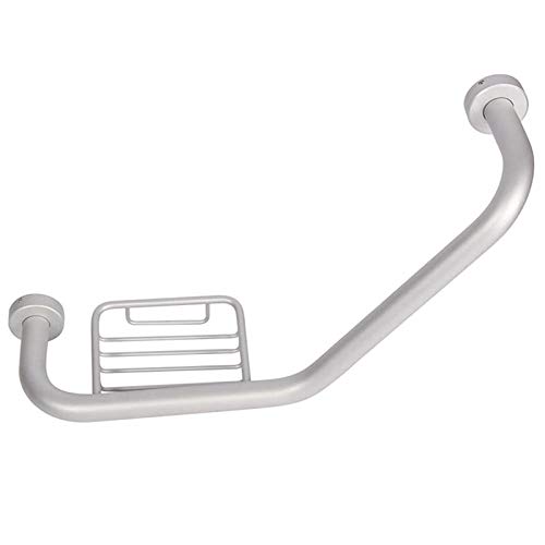 Bathroom handrail asa agarraderas para bañera Ducha, asidero de Seguridad Curvada de Aluminio con jabonera, Accesorios de Tornillo de Pared