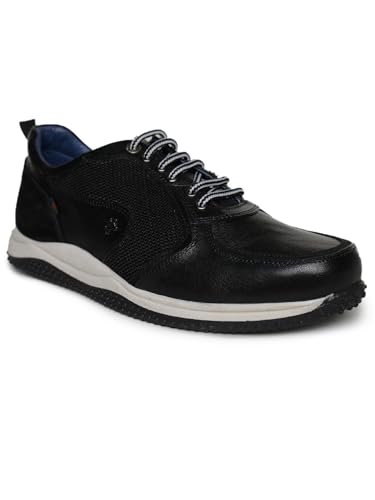 Image of BckByBuckaroo Adults-Men CODRIN Leather Denim Classic Shoe Lace Up Black