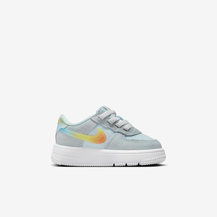 Nike Force 1 Low EasyOn Baby/Toddler Shoes (HF4784-474, Glacier Blue/Light Lemon Twist/Aquarius Blue/Total Orange) Size 32