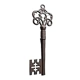 Wallcharmers Large Cast Iron Skeleton Key Wall Decor - Gold Vintage Style, Rustic Bronze