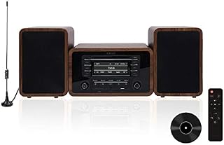 KEiiD Stereo Shelf System Powered with Bookshelf Speakers RMS 2X 25W for Home