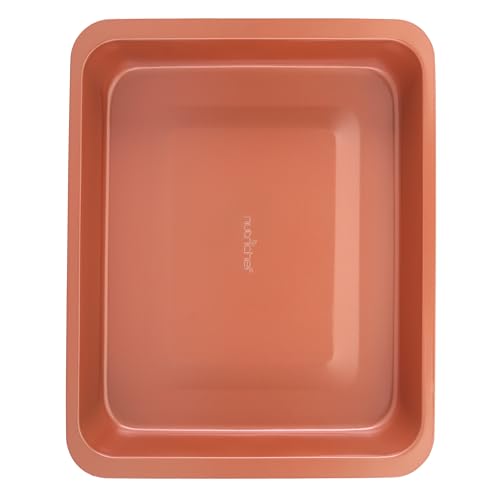 NutriChef Sartén para asar de 15 pulgadas, superficie de capa recubierta antiadherente, ideal para preparación de alimentos, servir, asar, pollo, cerdo, aves de corral, pasteles, postres, hornear,